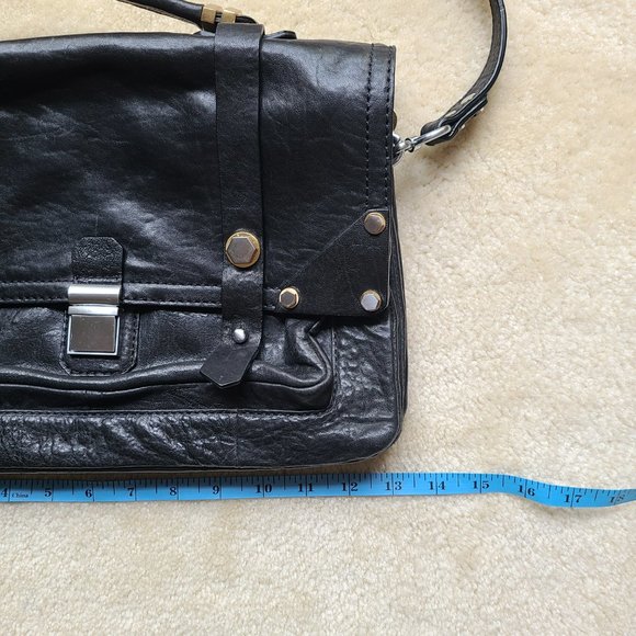 EUC orYANY Leather Briefcase Messenger Bag Black - Picture 10 of 11